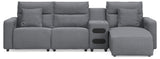 Modmax II 4-Piece Reclining Sectional with Chaise and Audio Console