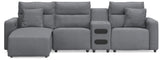 Modmax II 4-Piece Reclining Sectional with Chaise and Audio Console