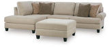 Steelwater Retreat 2-Piece Sectional with Chaise and Oversized Accent Ottoman