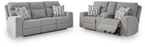 Biscoe Performance Fabric Dual Power Reclining Sofa and Loveseat