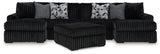 Nightfall 3-Piece Sectional with Double Chaise and Ottoman
