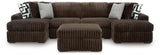Midnight-Madness 3-Piece Double Chaise Sectional and Ottoman