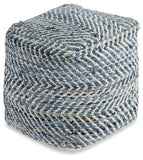 Chevron Pouf