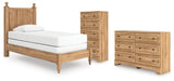 Aleaport Panel Bed with Dresser and Chest