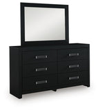 Maeling Upholstered Panel Bed, Dresser and Mirror