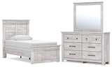 Makidern Panel Bed, Dresser and Mirror