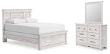 Makidern Panel Bed, Dresser and Mirror