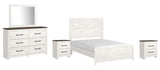 Gerridan Panel Bed with Mirrored Dresser and 2 Nightstands