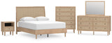 Cielden Panel Bed with Mirrored Dresser, Chest and Nightstand