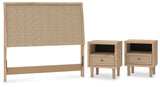 Cielden Panel Headboard and 2 Nightstands