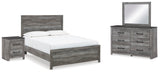 Bronyan Panel Bed, Dresser, Mirror and Nightstand