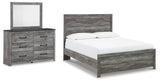 Bronyan Panel Bed with Mirrored Dresser