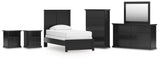 Maribel Panel Bed, Dresser, Mirror, Chest and 2 Nightstands