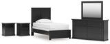 Maribel Panel Bed, Dresser, Mirror and 2 Nightstands