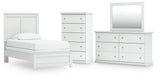 Bostwick Shoals Panel Bed, Dresser, Mirror and Chest