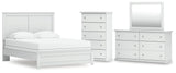 Bostwick Shoals Panel Bed, Dresser, Mirror and Chest