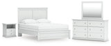 Bostwick Shoals Panel Bed, Dresser, Mirror and Nightstand