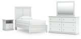 Bostwick Shoals Panel Bed, Dresser, Mirror and Nightstand