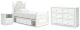 Kozlani Upholstered Panel Storage Bed, Dresser and Nightstand