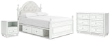 Kozlani Upholstered Panel Storage Bed, Dresser and Nightstand