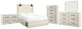 Cambeck Panel Bed with Storage, Dresser, Mirror, Chest and 2 Nightstands