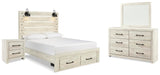 Cambeck Panel Storage Bed, Dresser, Mirror and Nightstand