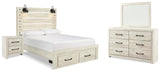 Cambeck Panel Storage Bed, Dresser, Mirror and Nightstand