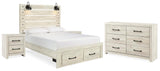 Cambeck Panel Storage Bed, Dresser and 2 Nightstands