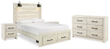 Cambeck Panel Storage Bed, Dresser and 2 Nightstands