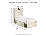 Cambeck Panel Bed with 4 Storage Drawers