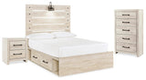 Cambeck Panel Bed with Storage, Chest and Nightstand