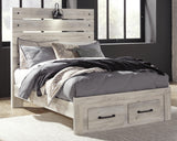 Cambeck Panel Bed with 2 Storage Drawers with Mirrored Dresser and 2 Nightstands