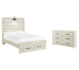 Cambeck Panel Bed with 2 Storage Drawers with Dresser