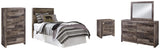 Derekson Panel Headboard with Mirrored Dresser, Chest and Nightstand