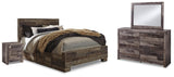 Derekson Panel Bed with 2 Storage Drawers, Dresser, Mirror and 2 Nightstands
