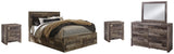 Derekson Panel Bed with 4 Storage Drawers with Mirrored Dresser and 2 Nightstands