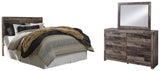 Kensley Panel Headboard with Mirrored Dresser