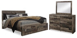 Derekson Panel Storage Bed, Dresser and Mirror