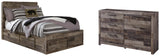 Derekson Panel Bed with 6 Storage Drawers with Dresser