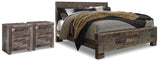 Derekson Panel Bed and 2 Nightstands