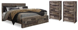 Derekson Storage Bed and 2 Chests
