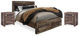 Derekson Panel Storage Bed and 2 Nightstands
