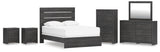 Hollivern Panel Bed, Dresser, Mirror, Chest and 2 Nightstands