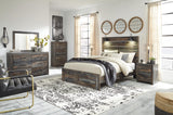 Drystan Panel Bed with 2 Storage Drawers with Mirrored Dresser and 2 Nightstands