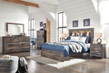 Drystan Bookcase Panel Bed, Dresser and Nightstand