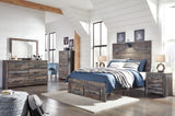 Drystan Panel Bed with 2 Storage Drawers with Mirrored Dresser