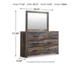 Drystan Panel Bookcase Bed, with Storage, Dresser and Mirror