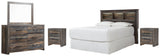 Drystan Bookcase Headboard, Dresser, Mirror and 2 Nightstands