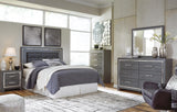 Lodanna Upholstered Panel Headboard with Mirrored Dresser and 2 Nightstands