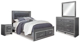 Lodanna Storage Bed, Dresser, Mirror and 2 Nightstands